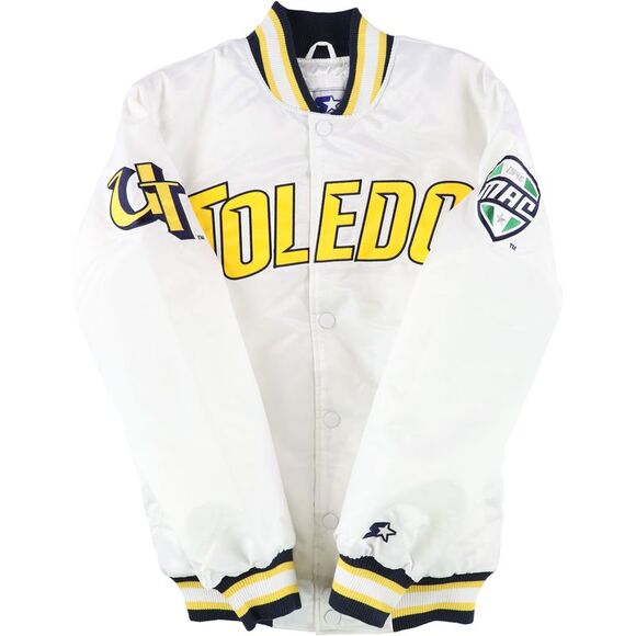STARTER Mens Toledo Rockets Varsity Jacket, White, M, DM